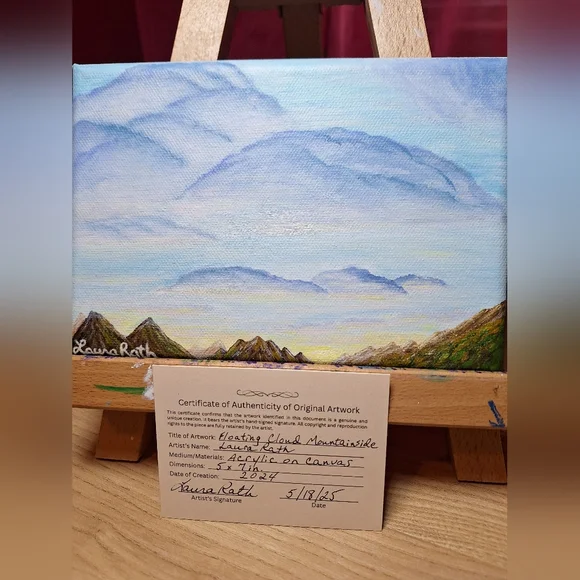 Floating Cloud Mountainside Hand-painted Canvas - Picture 8 of 8
